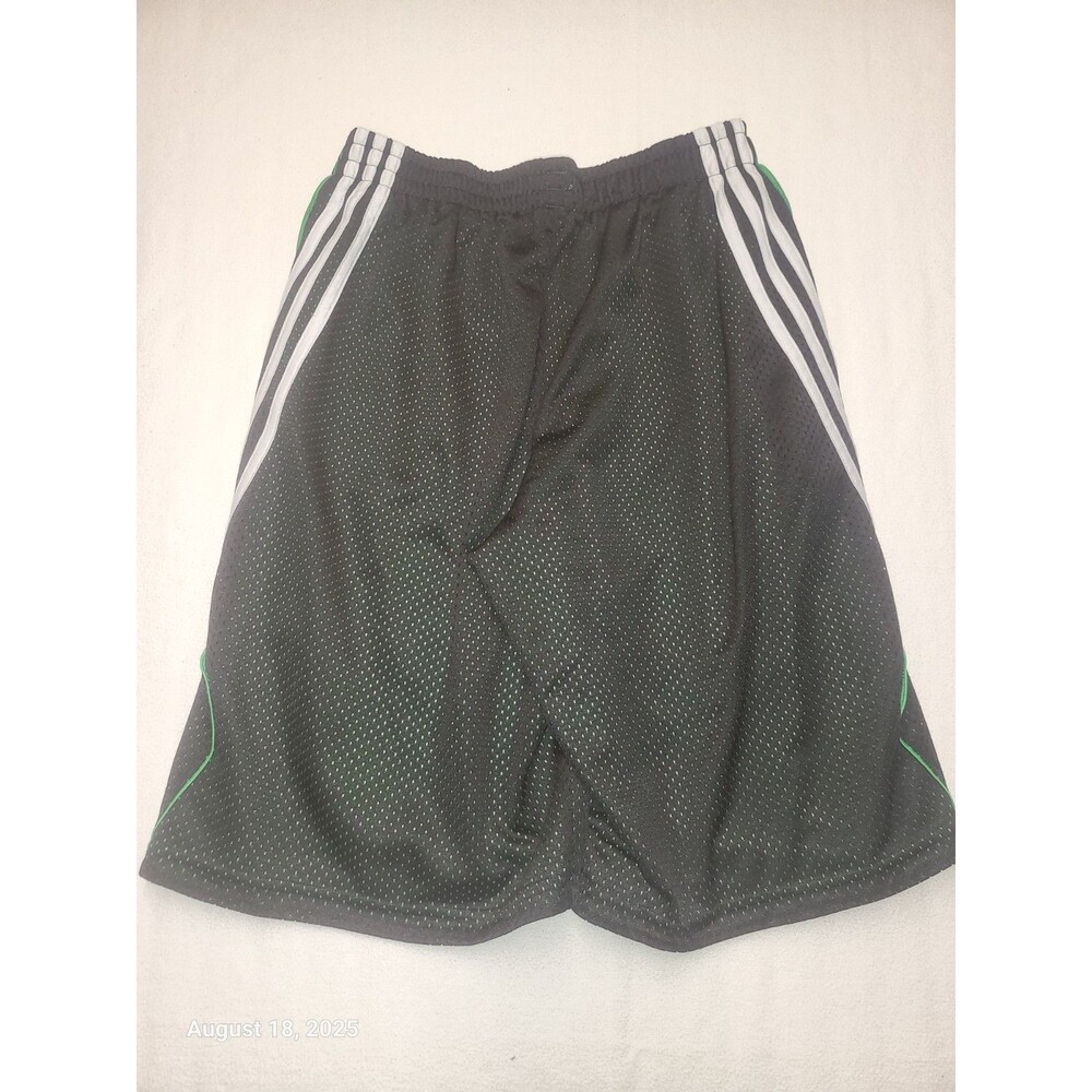 Adidas Men's 3 Stripe Shorts Black with Green  Size Medium EUC